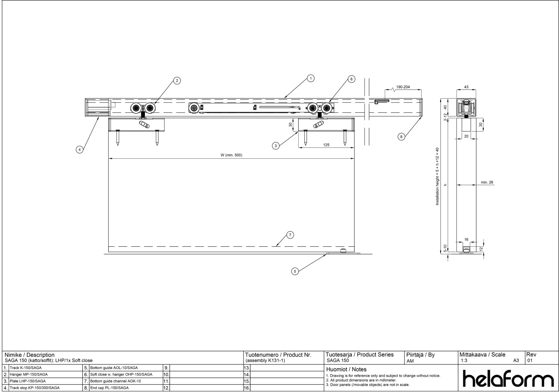 Medium weight sliding doors with Soft close and low headroom plate ...