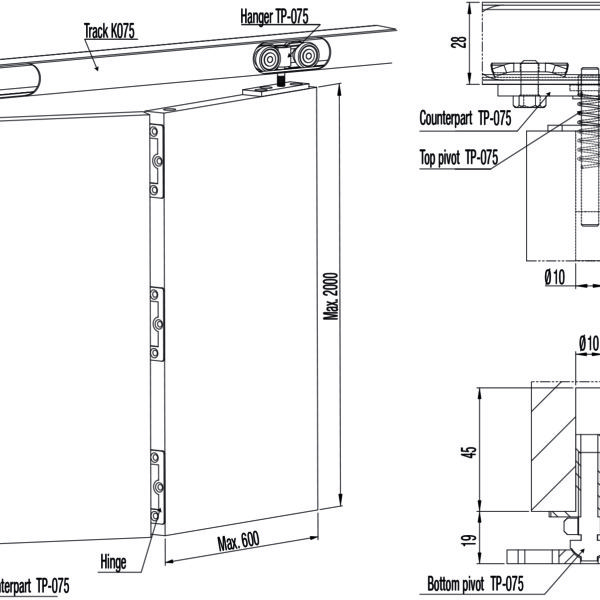 Folding Door Drawing & Solution For A Light One Two-leaf Interior