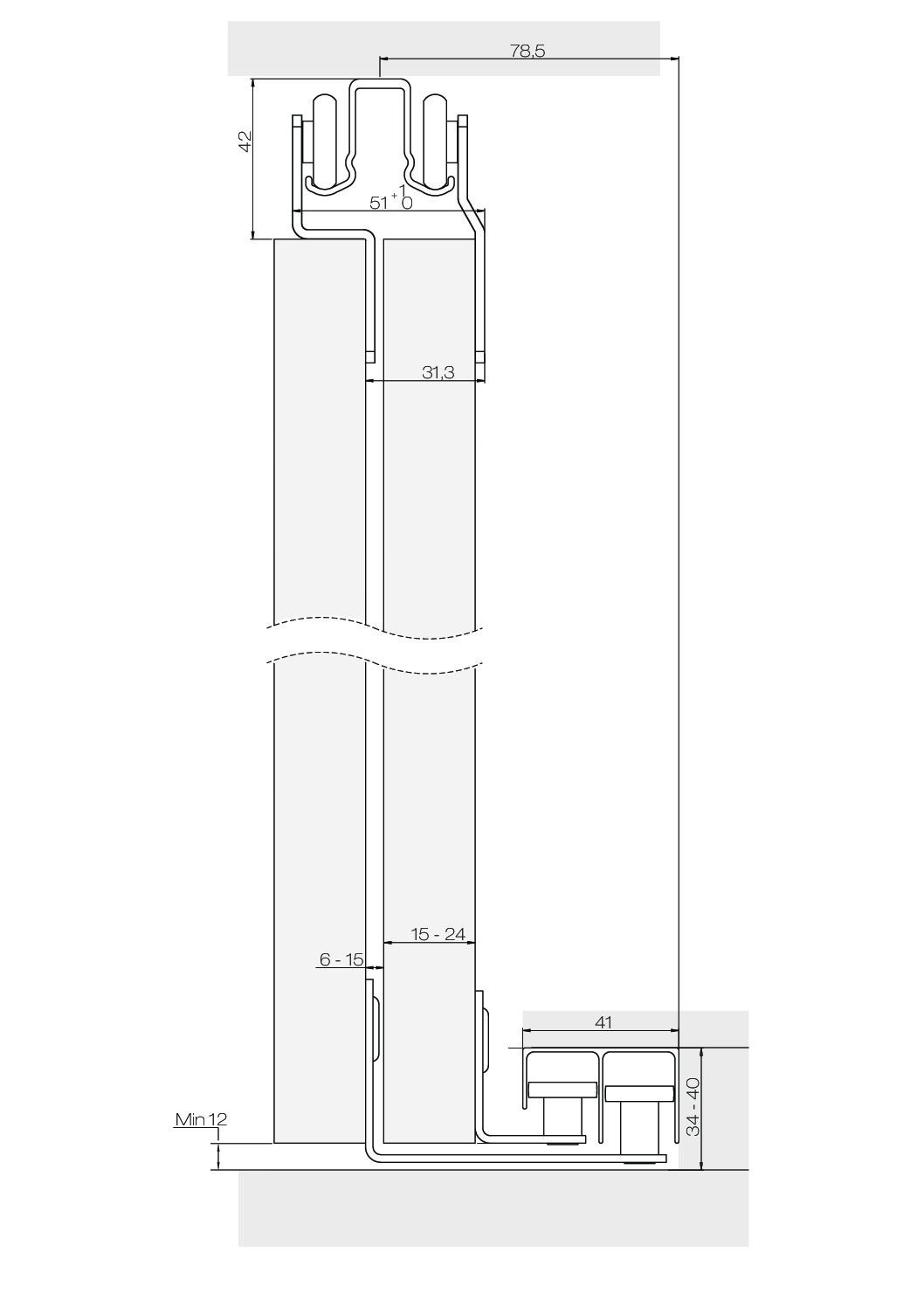 For Two Wardrobe Doors Hidden Bottom Guide Helaform